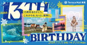 JR辻堂駅直結のテラスモール湘南は、11月11日で開業13周年